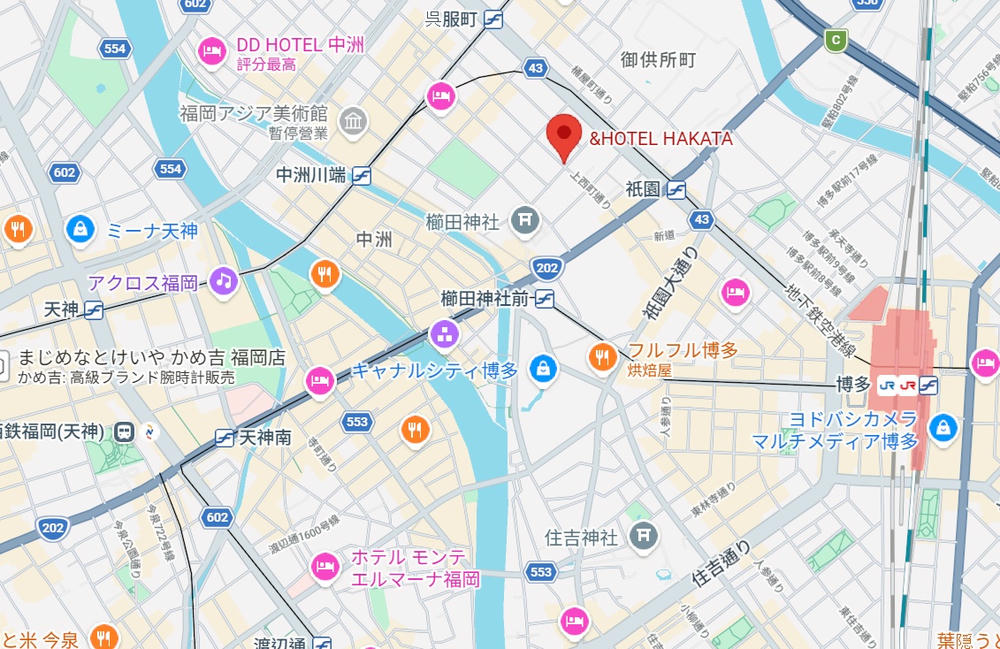 AND HOTEL HAKATA 地圖
